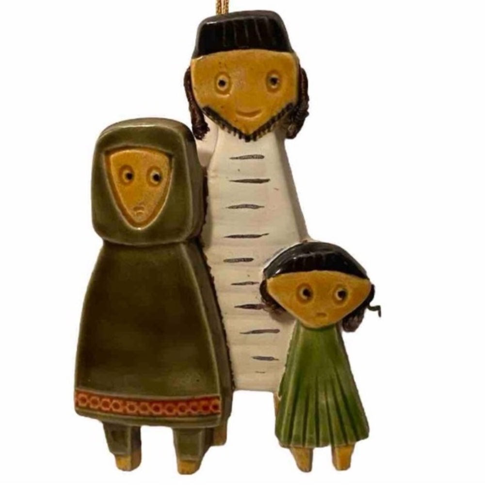 Israel Handmade Jewish Family Trio Ceramic Wall Hanging Art